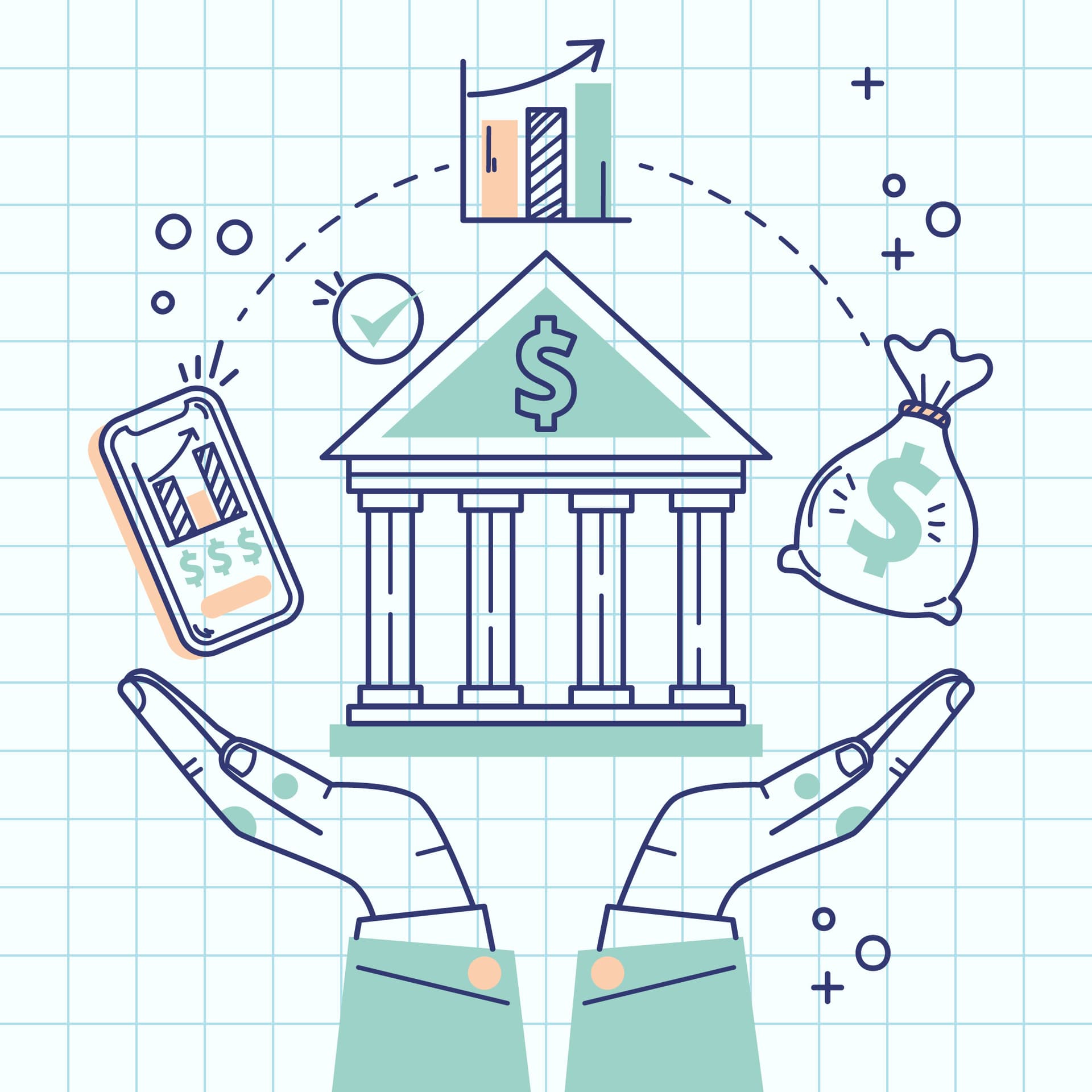 Person checking investment growth on mobile banking app